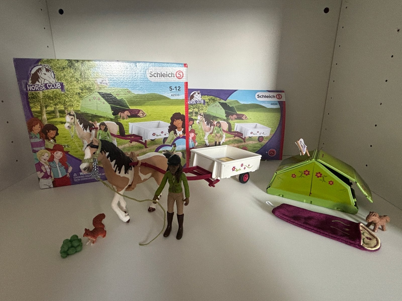 Schleich Horse Club: Paard met wagen en tent, Ophalen of Verzenden, Zo goed als nieuw, Jongen of Meisje