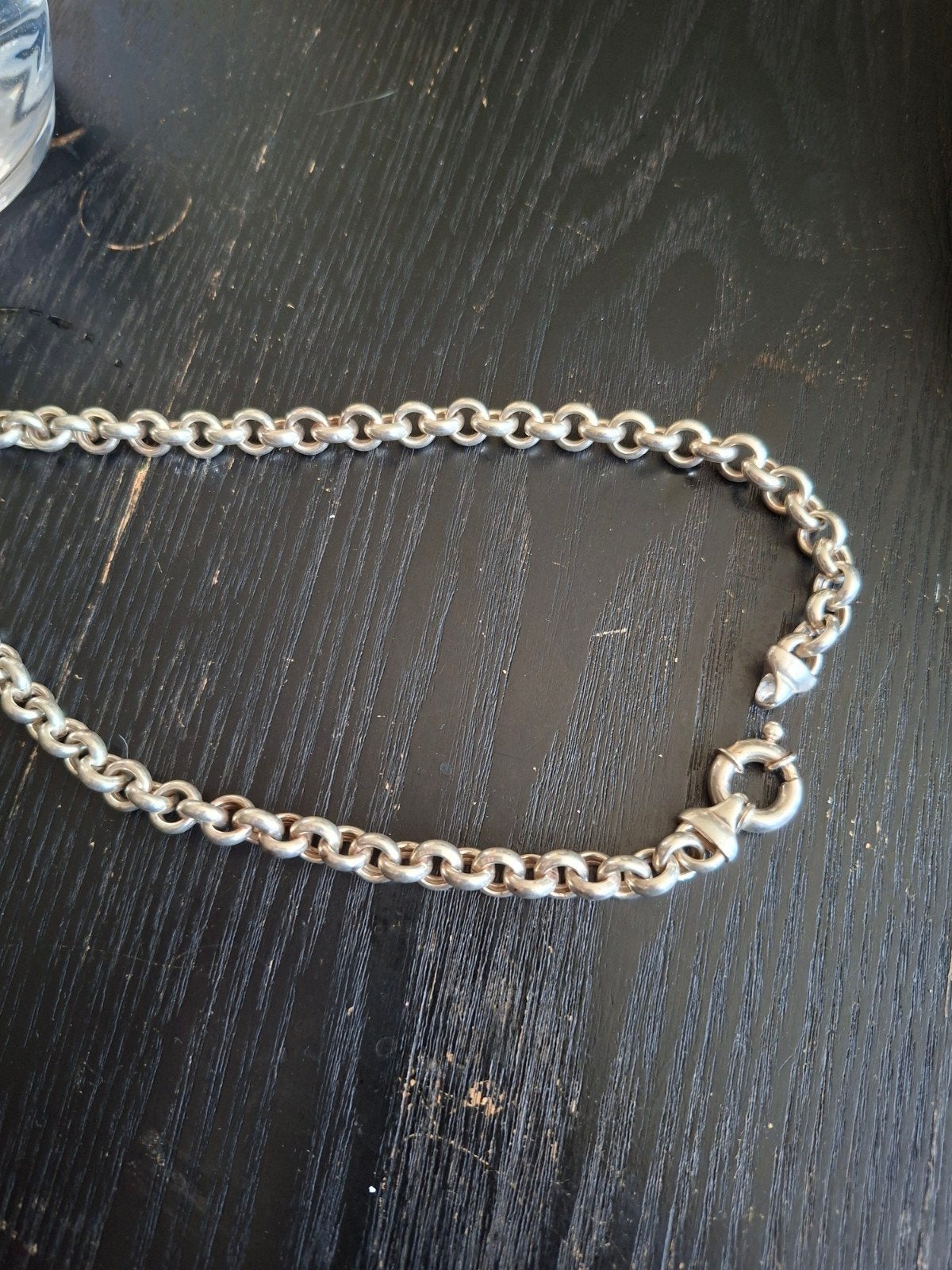 zilveren collier jasseron 42.5 cm, Ophalen of Verzenden, Zo goed als nieuw, Zilver, Zilver