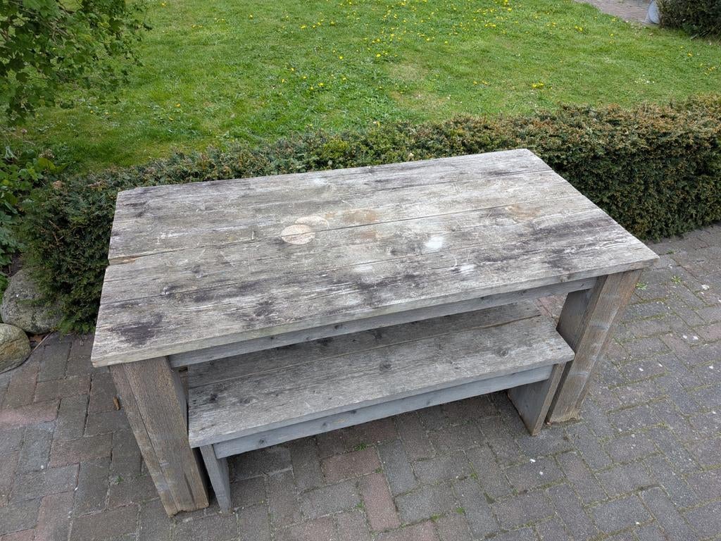 Gratis houten picknicktafel voor buiten, Tuin en Terras, Picknicktafels, Ophalen, Gebruikt, Rechthoekig, Hout