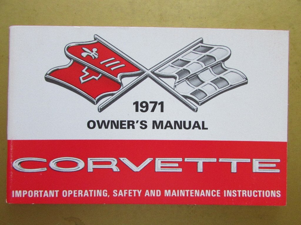 1971 Chevrolet Corvette owner's manual, Engels, Ophalen of Verzenden
