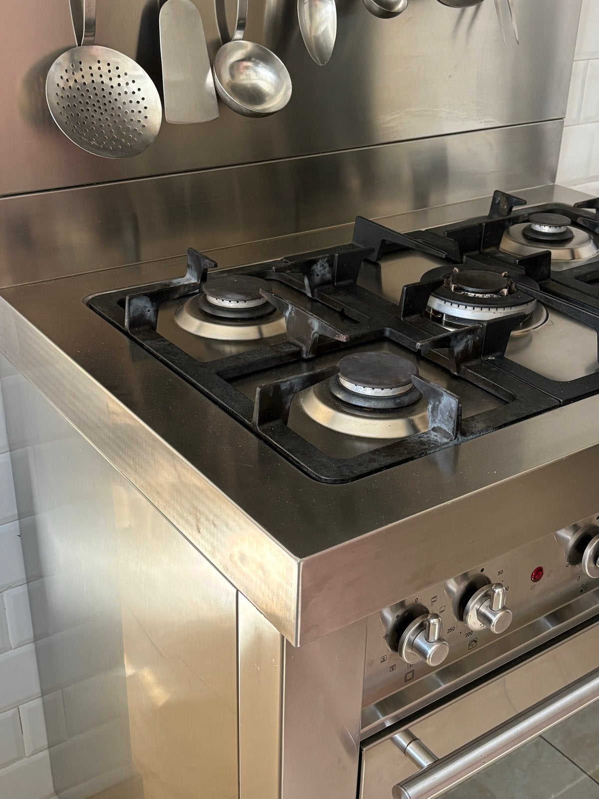 Complete Solitaire gasfornuis met oven en afzuigkap- RVS, Witgoed en Apparatuur, Ophalen, Gebruikt, 60 cm of meer, Gas