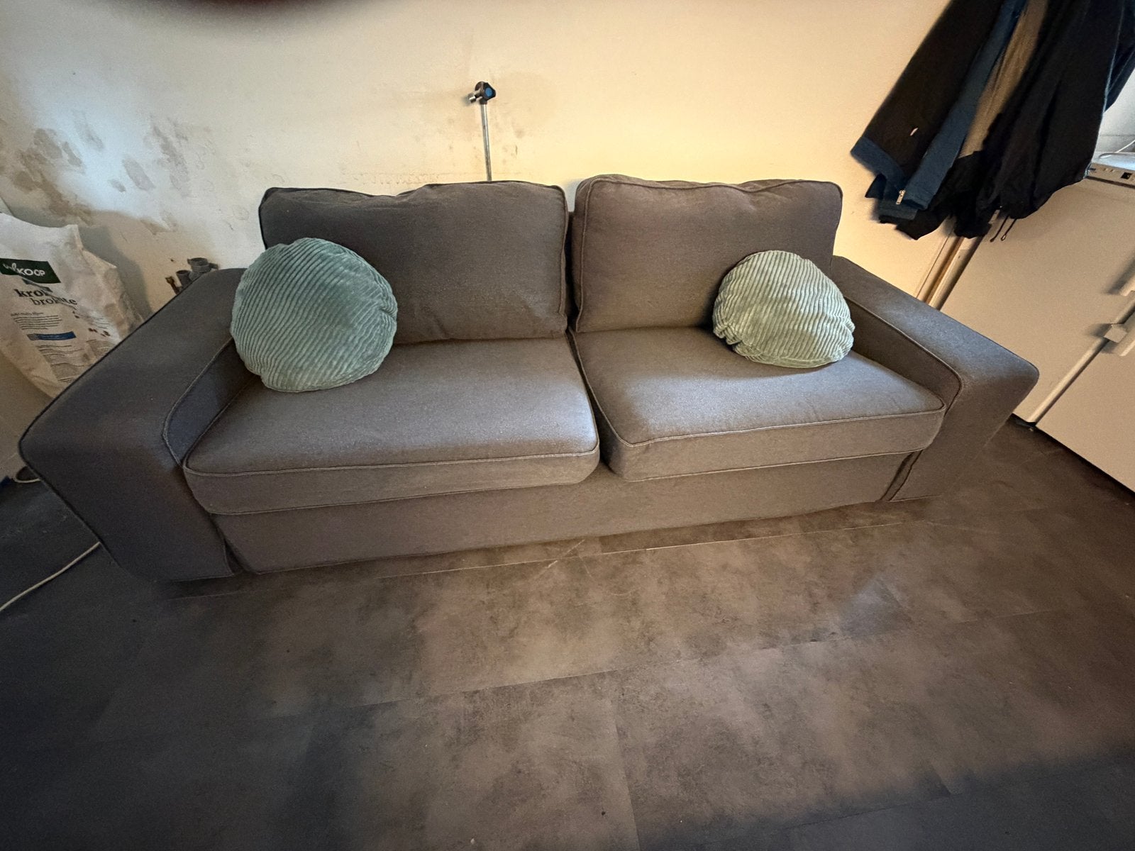 Kivik 3 zits grijs 225 x90, Ophalen, Gebruikt