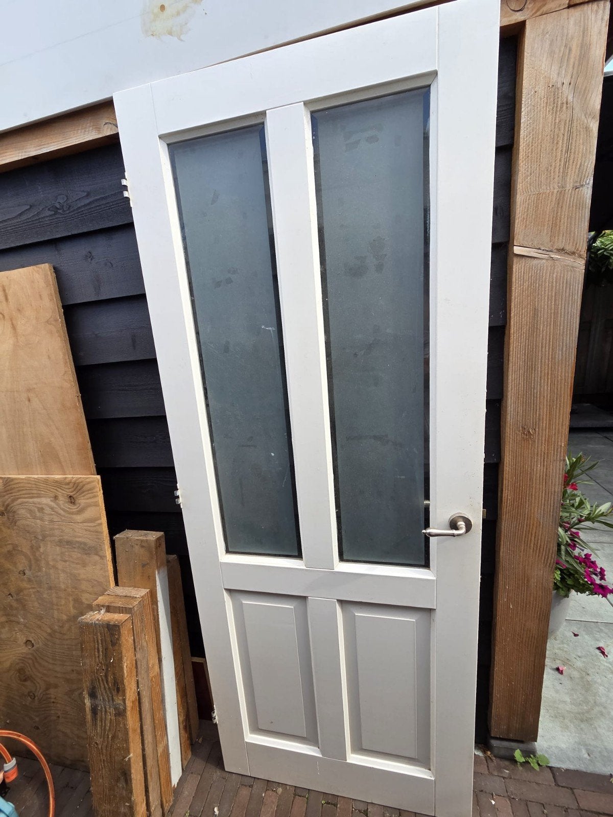 Cando deur met glaspanelen, Ophalen, 80 tot 100 cm, Binnendeur, Zo goed als nieuw
