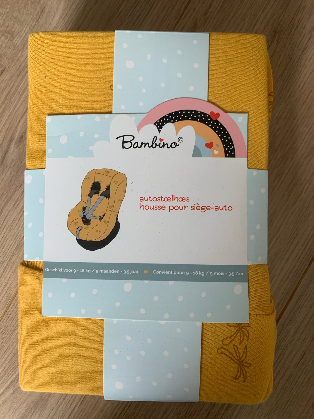 Bambino autostoelhoes geel 9-18 kg, Overige merken, Autogordel, 9 t/m 18 kg, Nieuw