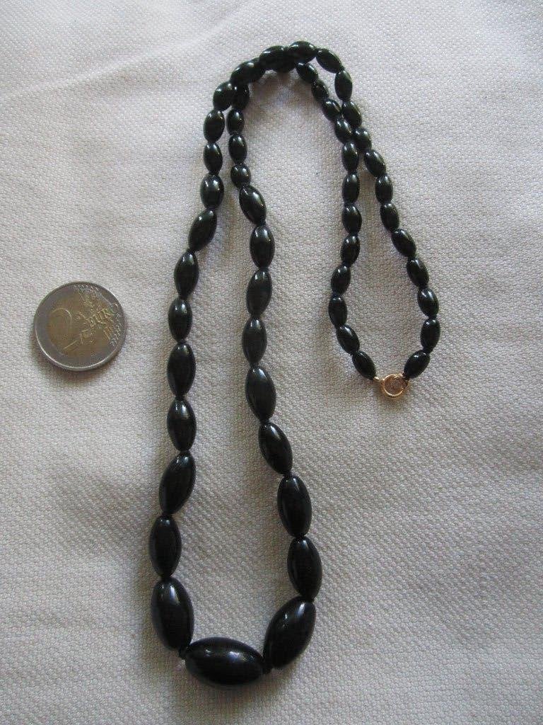31.   Schitterende oude ketting, French jet,  60cm, Sieraden, Tassen en Uiterlijk, Ophalen, Overige materialen, Ketting