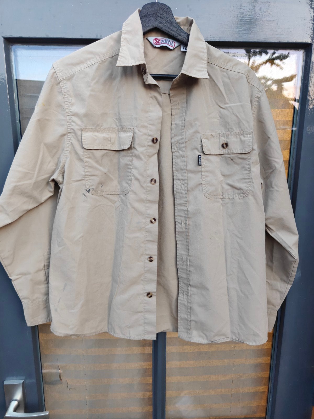 Scoutfit scouting blouse maat 164 - Gedragen met vlekken, Verzamelen, Ophalen of Verzenden, Gebruikt, Kleding
