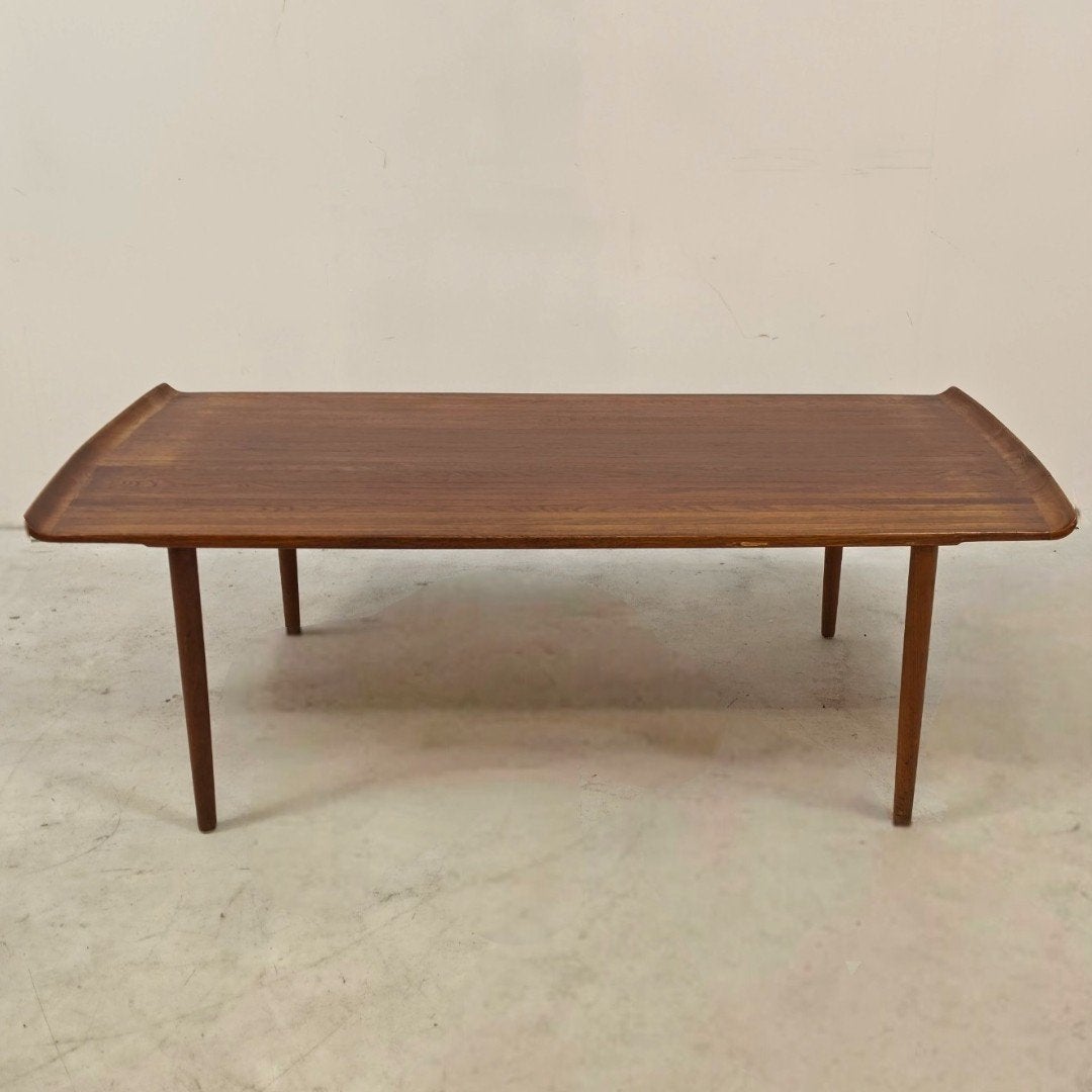 Deense Design Salontafel Teak Vintage 70s mid century, Huis en Inrichting, Tafels | Salontafels, Ophalen, 100 tot 150 cm, 50 tot 100 cm