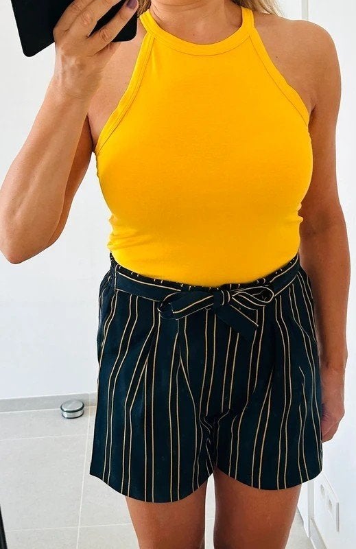 Donkergele cropped top, Maat 38/40 (M), Geel, Ophalen of Verzenden, Zo goed als nieuw