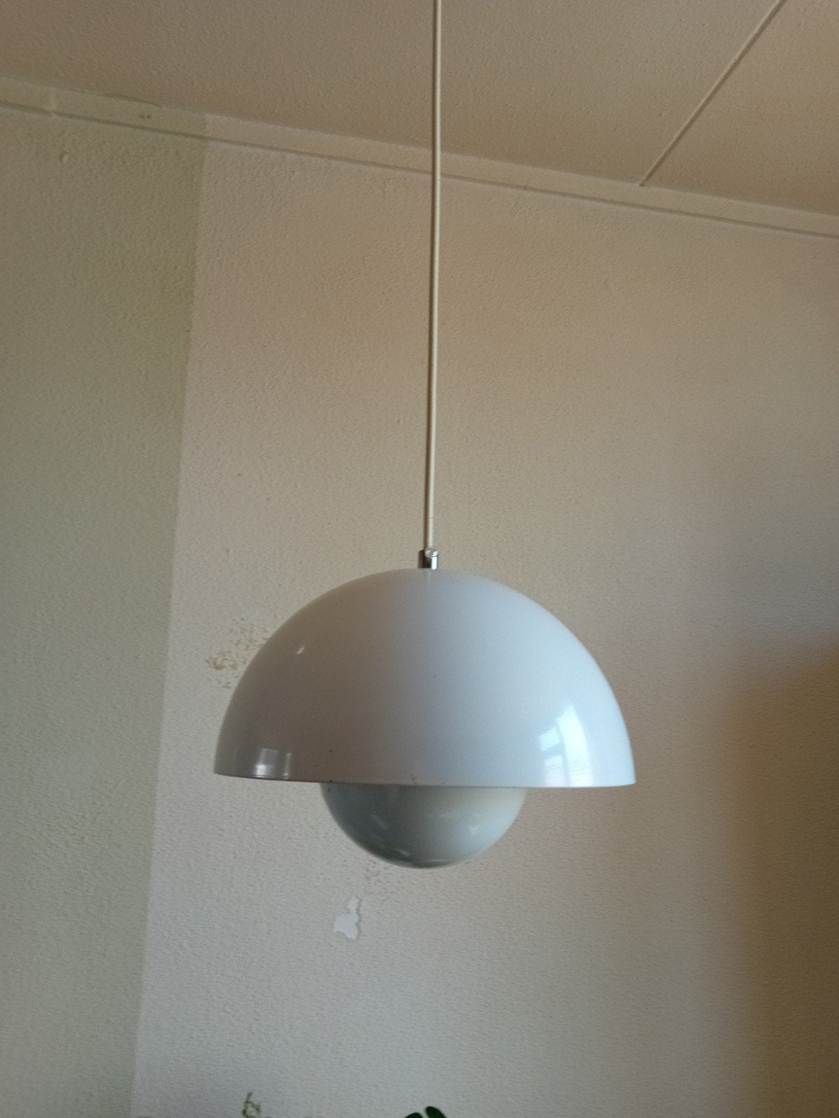 Vintage Flowerpot VP1 hanglamp - Wit, Ophalen, Gebruikt, Vintage, Mid-century modern, Scandinavisch design, E27 (groot)