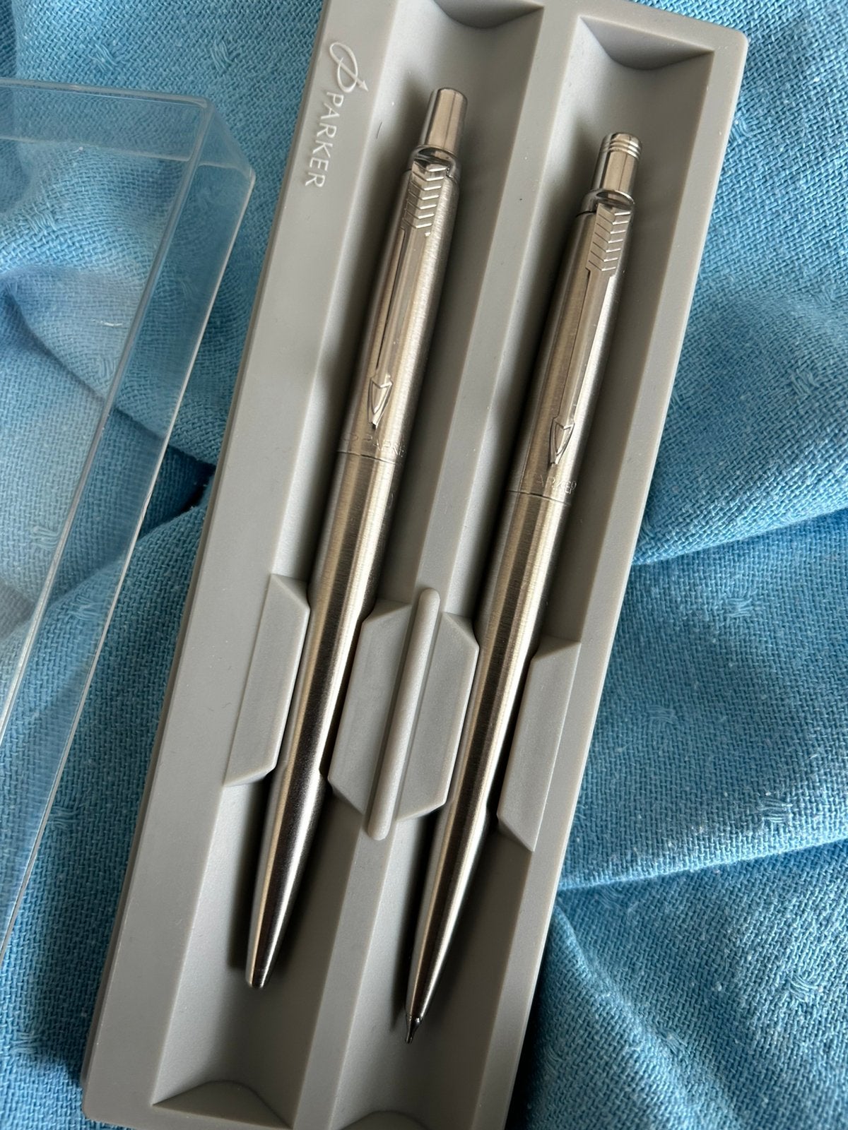 Parker Jotter Balpen en Vulpotlood 0.5mm Steel CT, Ophalen of Verzenden, Gebruikt, Pennenset, Parker