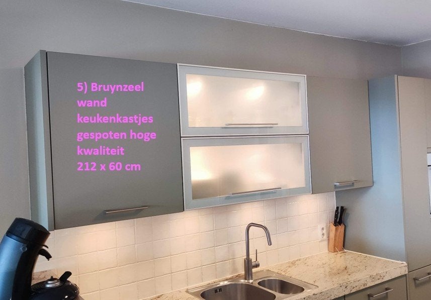 Bruynzeel wand keukenkastjes met verlichting, hoge kwaliteit, Ophalen, Zo goed als nieuw, 200 cm of meer, Minder dan 100 cm