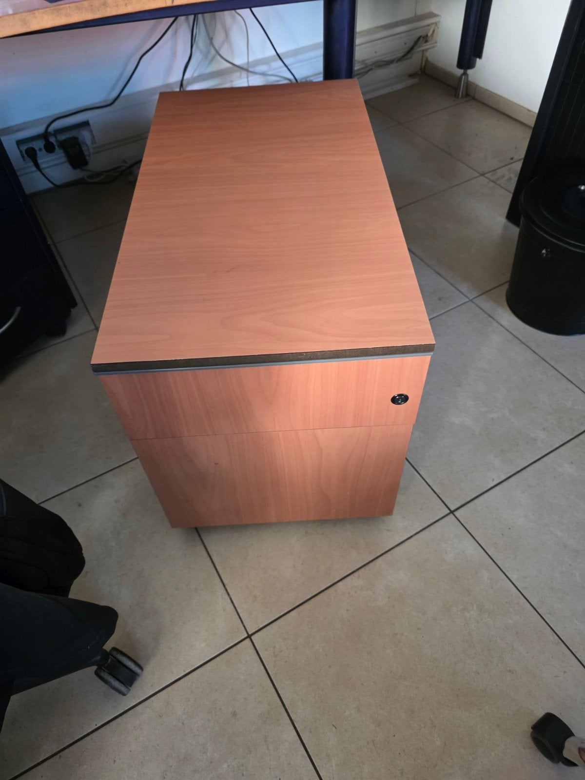 Verrijdbaar ladeblok met 2 laden - Hout en metaal, Huis en Inrichting, Overige houtsoorten, Minder dan 50 cm, Gebruikt, Modern, functioneel
