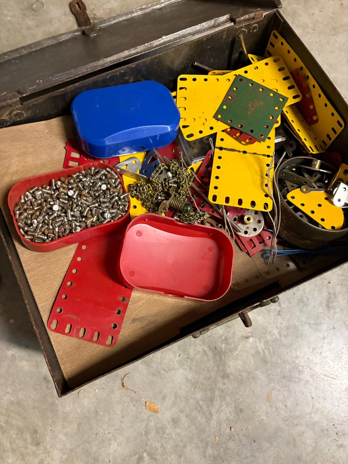 Vintage Meccano/ Temse Bouwdoos met Onderdelen, Ophalen, Gebruikt, Overige merken