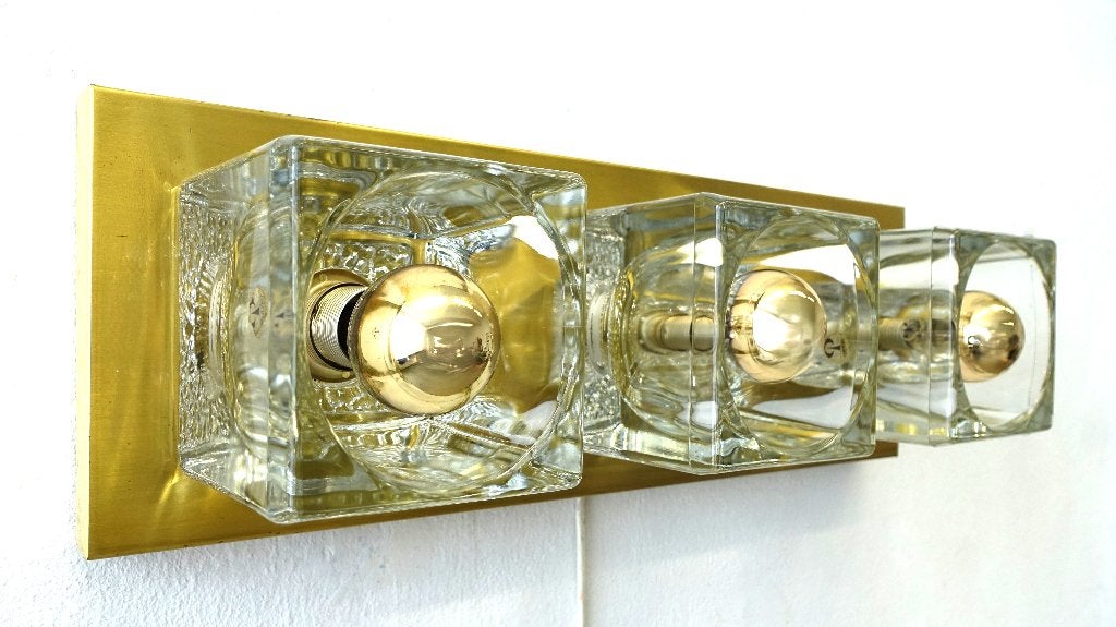 Vintage Peill & Putzler wandlamp Hollywood Regency Ice Cube, Ophalen of Verzenden, Gebruikt