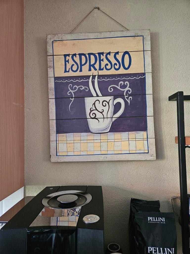 Koffie bord voor bedrijf of zaak of leuk in huis. Tekstbord, Ophalen, Zo goed als nieuw