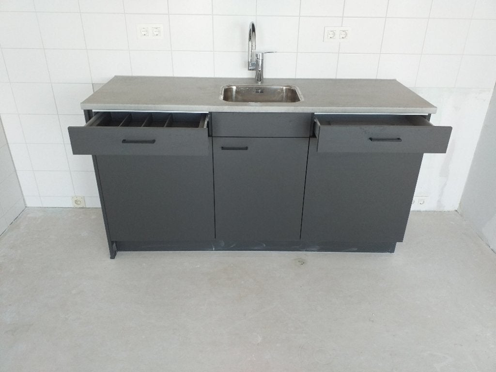 Bruynzeel keukenblok antraciet grijs, Huis en Inrichting, Keuken | Keukenelementen, Ophalen, 100 tot 150 cm, 150 tot 200 cm, Zo goed als nieuw