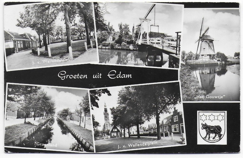 Edam Gelopen Oude Ansichtkaart ( B5084, Ophalen of Verzenden, 1960 tot 1980, Gelopen, Noord-Brabant
