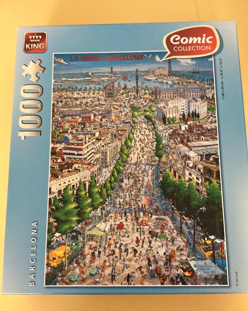 La rambla - Barcelona, 1000st, Ophalen of Verzenden, 500 t/m 1500 stukjes, Zo goed als nieuw, Legpuzzel