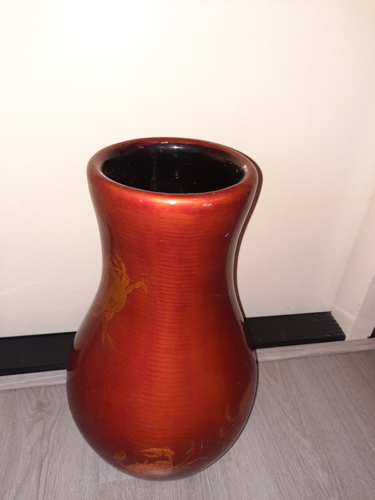 Leuke houten vaas met krabben decoratie, (ophalen aub, Ophalen