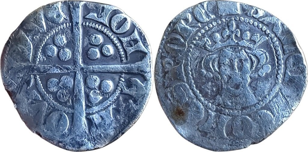 Sterling 1313 tot 1322, Florennes, Gaucher de Chatillon, Ophalen of Verzenden, Zilver, Losse munt, Zilver