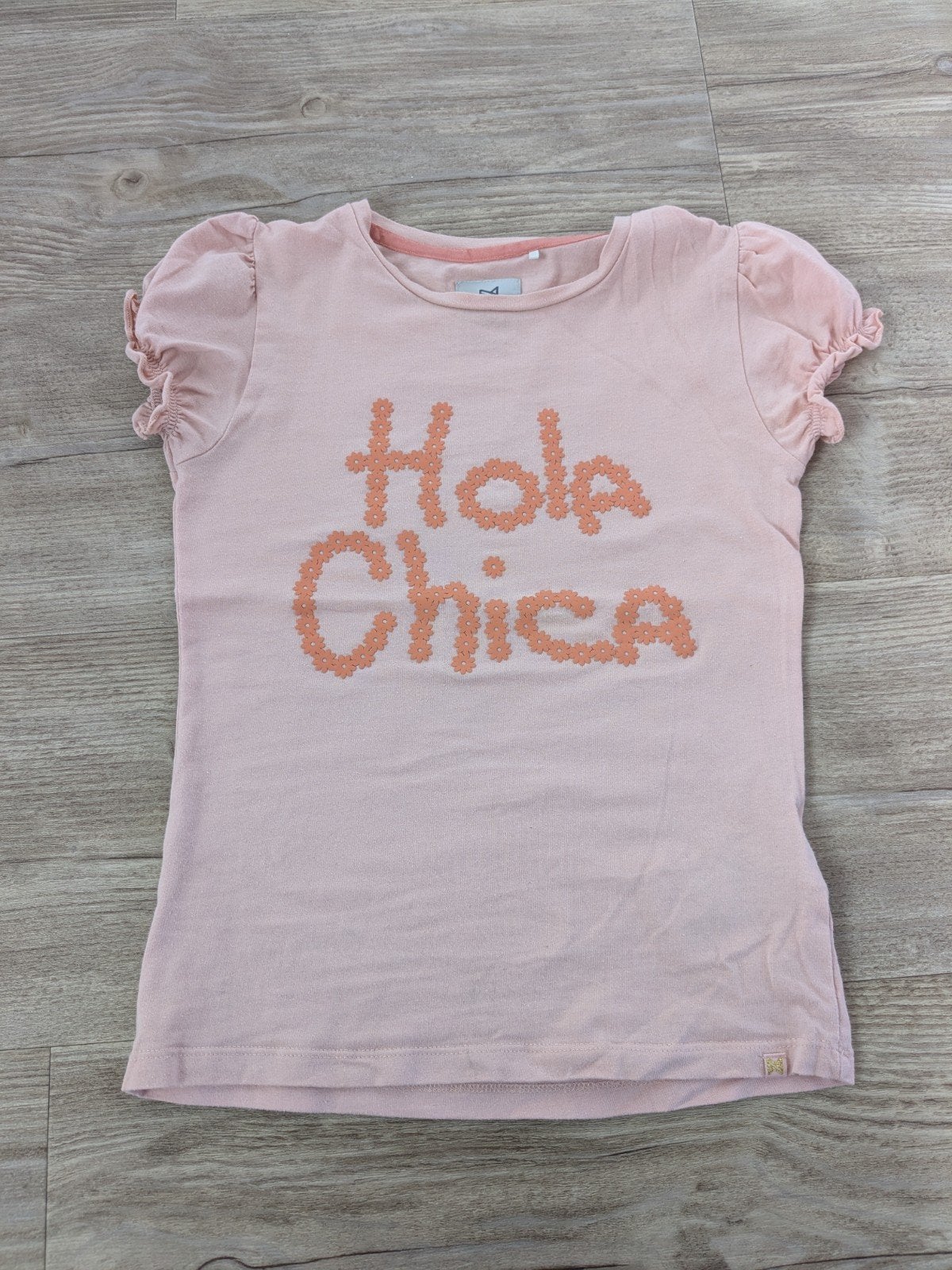 Koko Noko T-shirt Roze 'Hola Chica' Maat 128, Meisje, Ophalen of Verzenden, Zo goed als nieuw, Shirt of Longsleeve