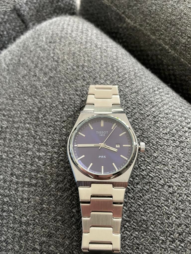 Keurige tissot prx donkerblauw, Sieraden, Tassen en Uiterlijk, Ophalen of Verzenden, Staal, Tissot, 1960 of later