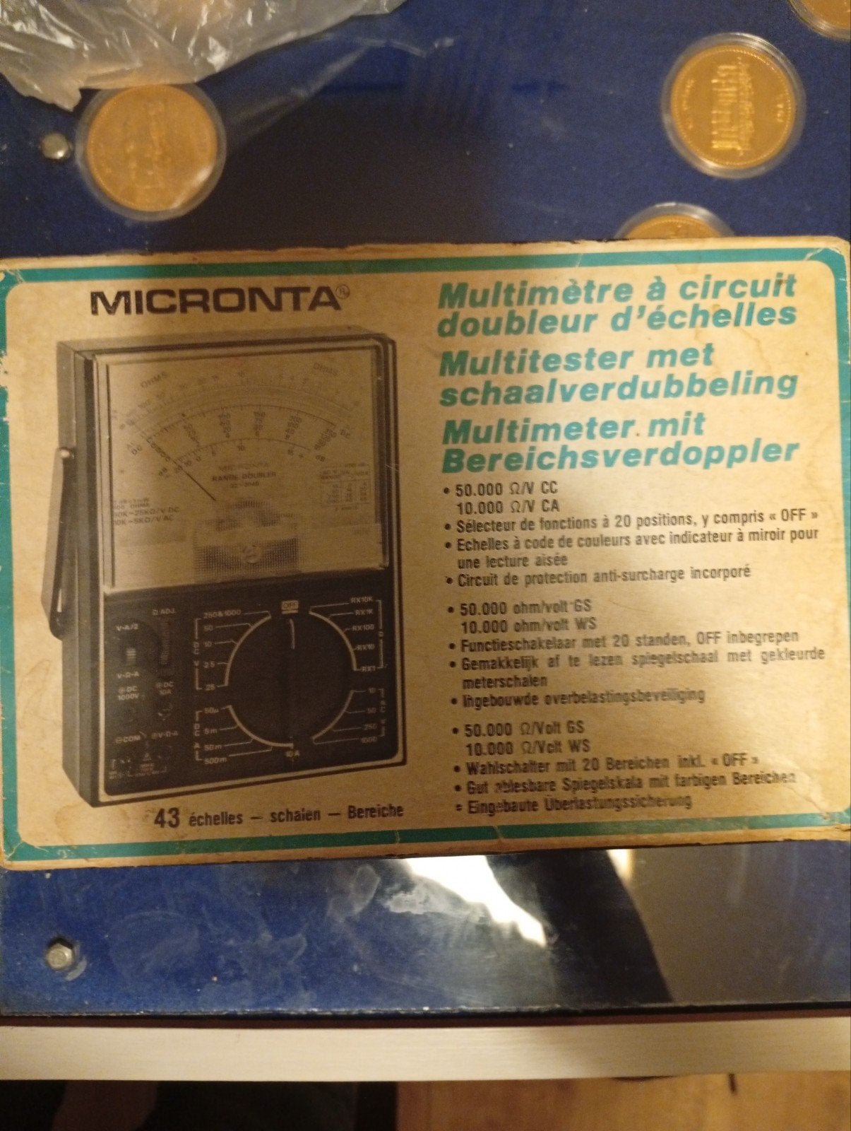 Micronta 50.000 Ohm/Volt Multimeter met dubbel meetbereik, Ophalen of Verzenden, Multimeter