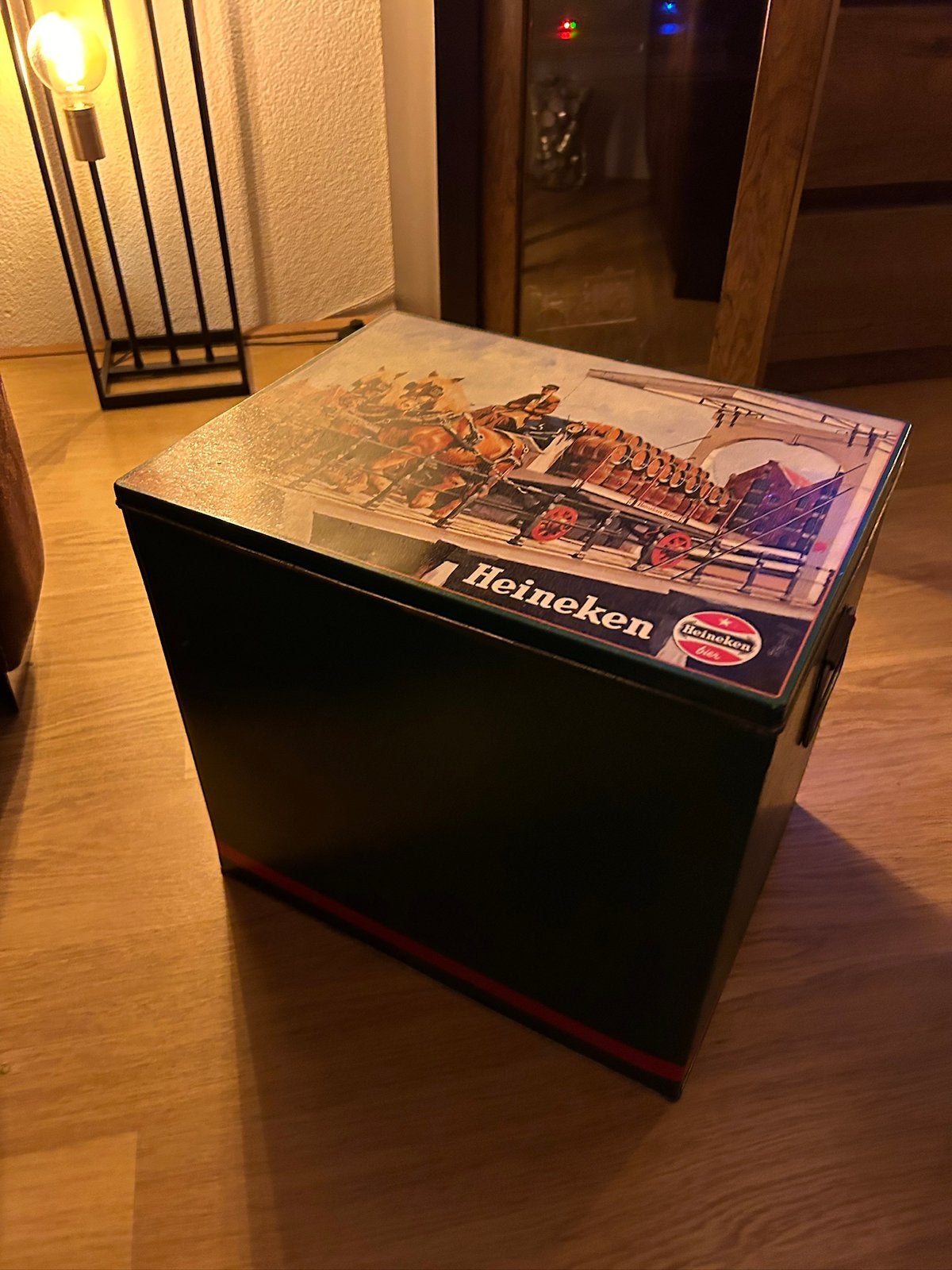 Mooi gaaf oud uniek Heineken opberg blik groot, Verzamelen, Merken en Reclamevoorwerpen, Ophalen of Verzenden, Zo goed als nieuw