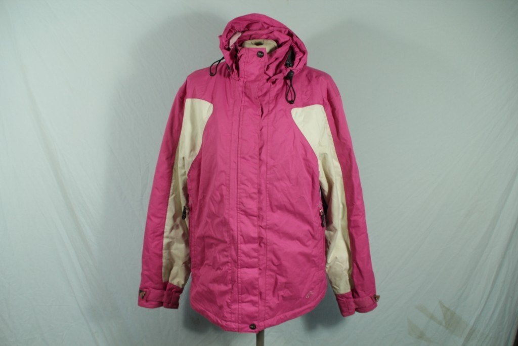 Roze witte dames winterjas. Mt M Merk Falcon, Maat 38/40 (M), ., Ophalen of Verzenden, Zo goed als nieuw