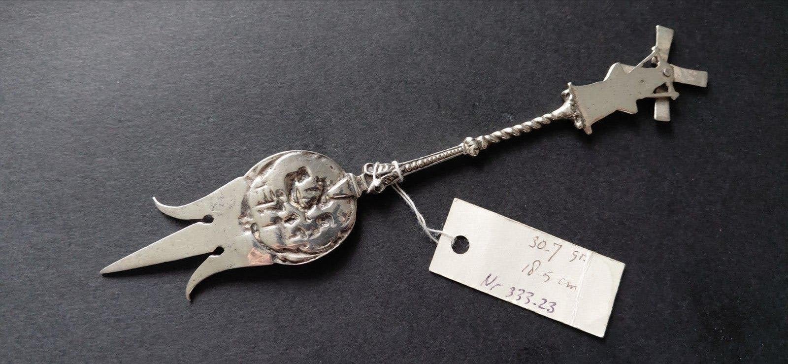 Oude, zilveren cakevork, Verzenden, Zilver