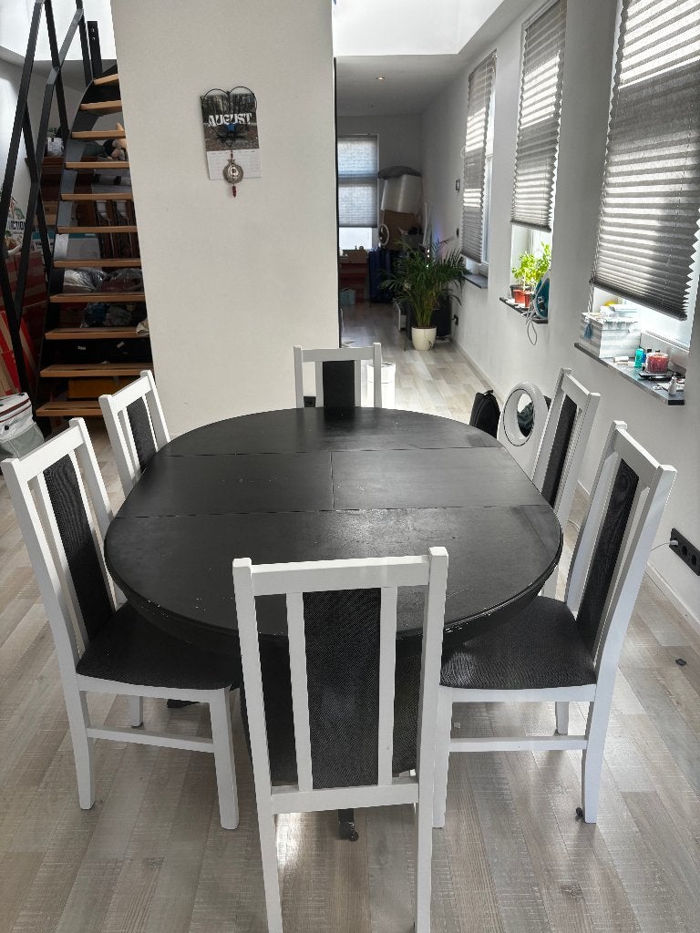 Extendable Kitchen Table + 6 Chairs - Urgent Pick Up, Ophalen, Gebruikt, Overige materialen, 50 tot 100 cm