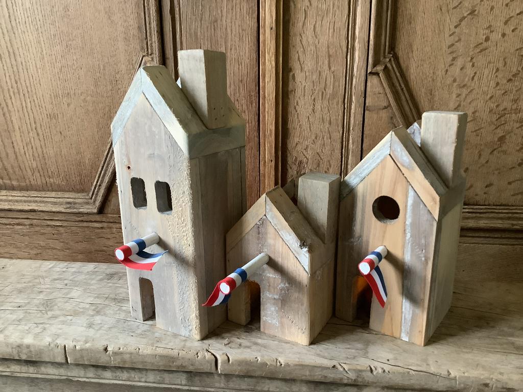 AANBIEDING set houten Hollandse huisjes, Ophalen of Verzenden, Nieuw