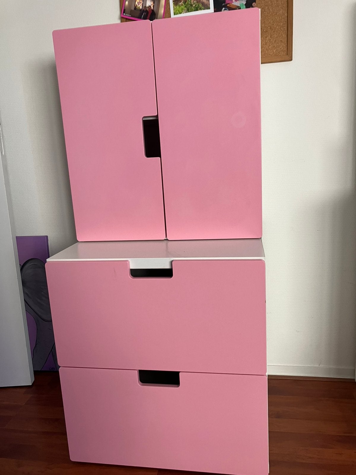 Ikea stuva kast (2 delen) met roze deuren en laden, Ophalen, Gebruikt, 50 tot 75 cm, 50 tot 100 cm