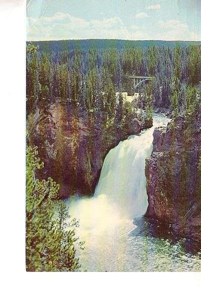 Ansichtkaart	Yellowstone National Park, MT, USA	Upper falls, Verzenden, 1960 tot 1980, Gelopen, Buiten Europa