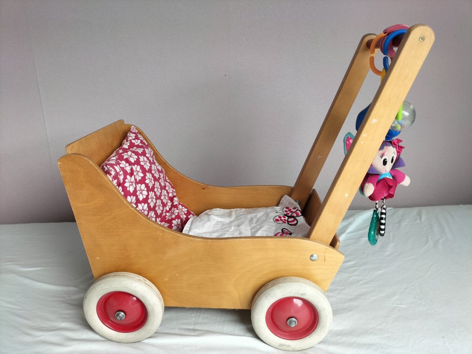 Houten poppenwagen loopkar, Ophalen, Gebruikt, Duw- of Trekspeelgoed