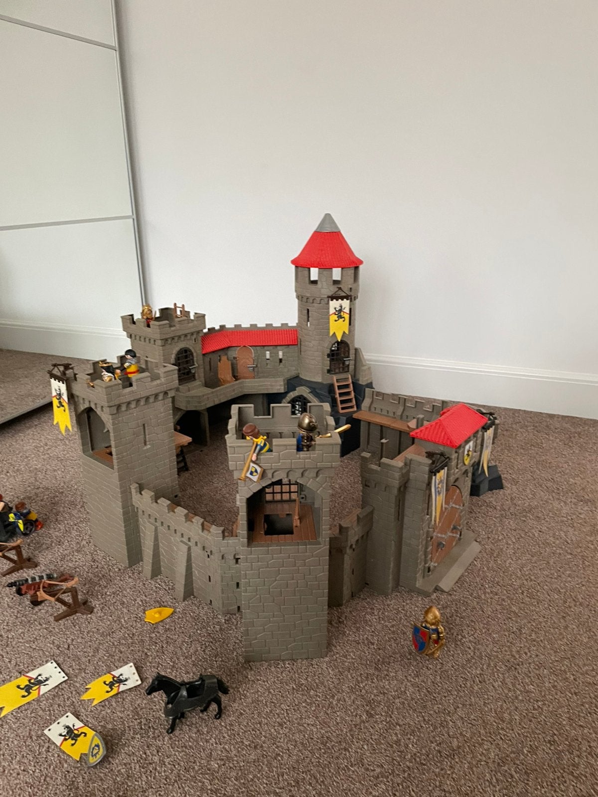 Playmobil kasteel leeuwenridders 4865 met uitbreiding torens, Ophalen of Verzenden, Zo goed als nieuw