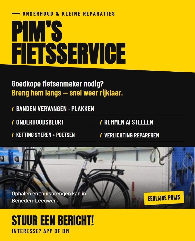 fietsenmaker, Ophalen