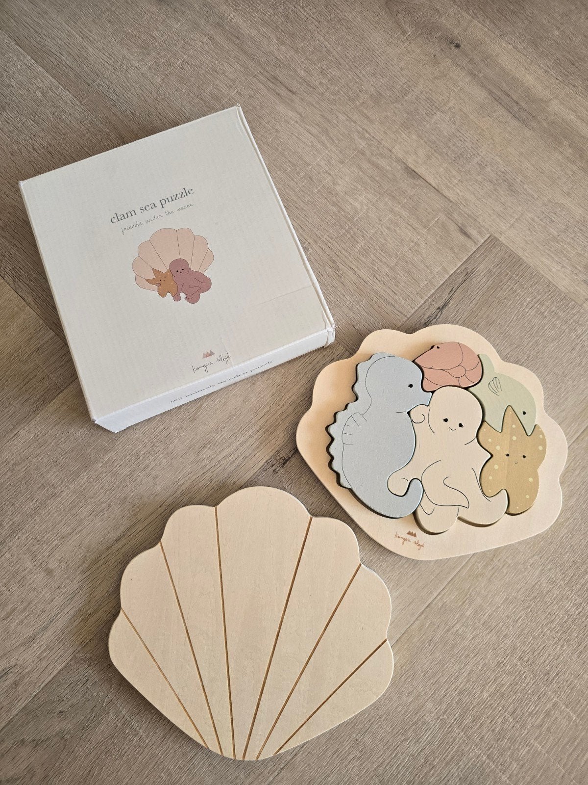 Mooie Konges slojd houten puzzel zeedieren hout, 2 tot 4 jaar, Ophalen of Verzenden, Zo goed als nieuw, Van hout