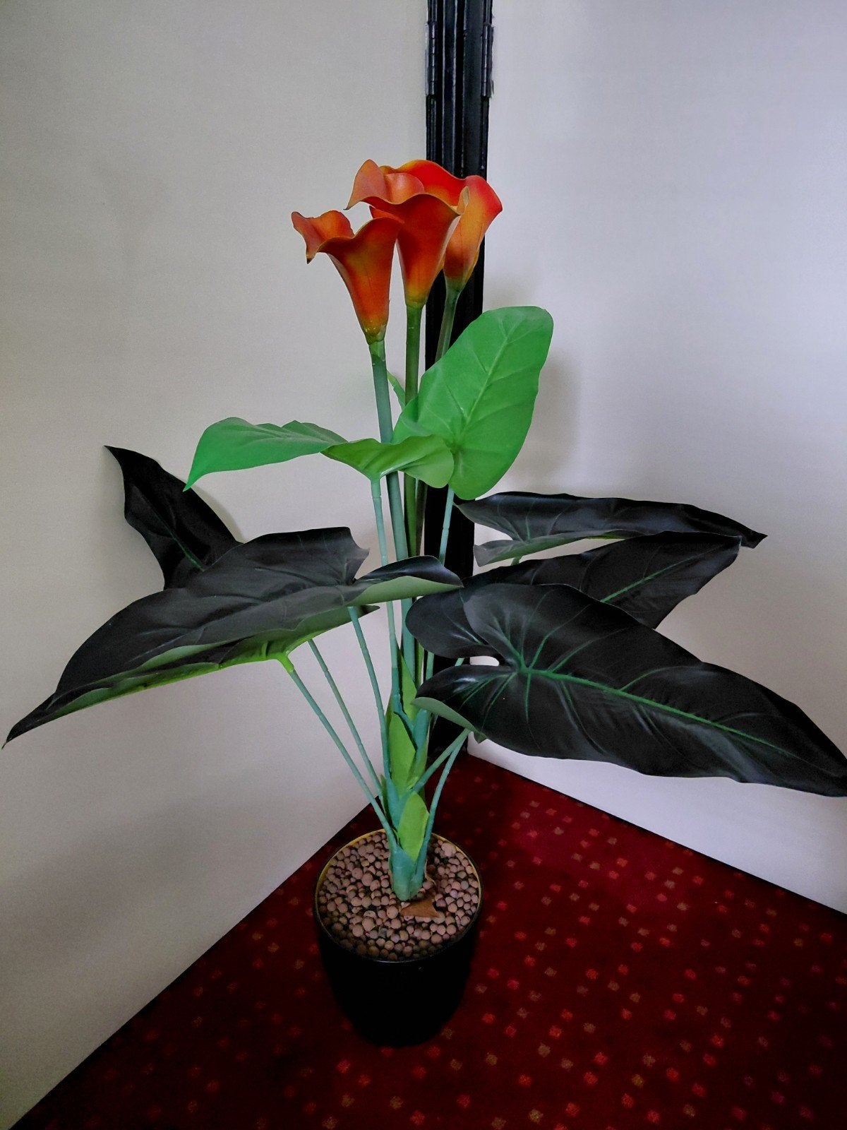 Kunstplant inclusief zwarte bloempot, Huis en Inrichting, Ophalen, Kunstplant, 100 cm, Zo goed als nieuw