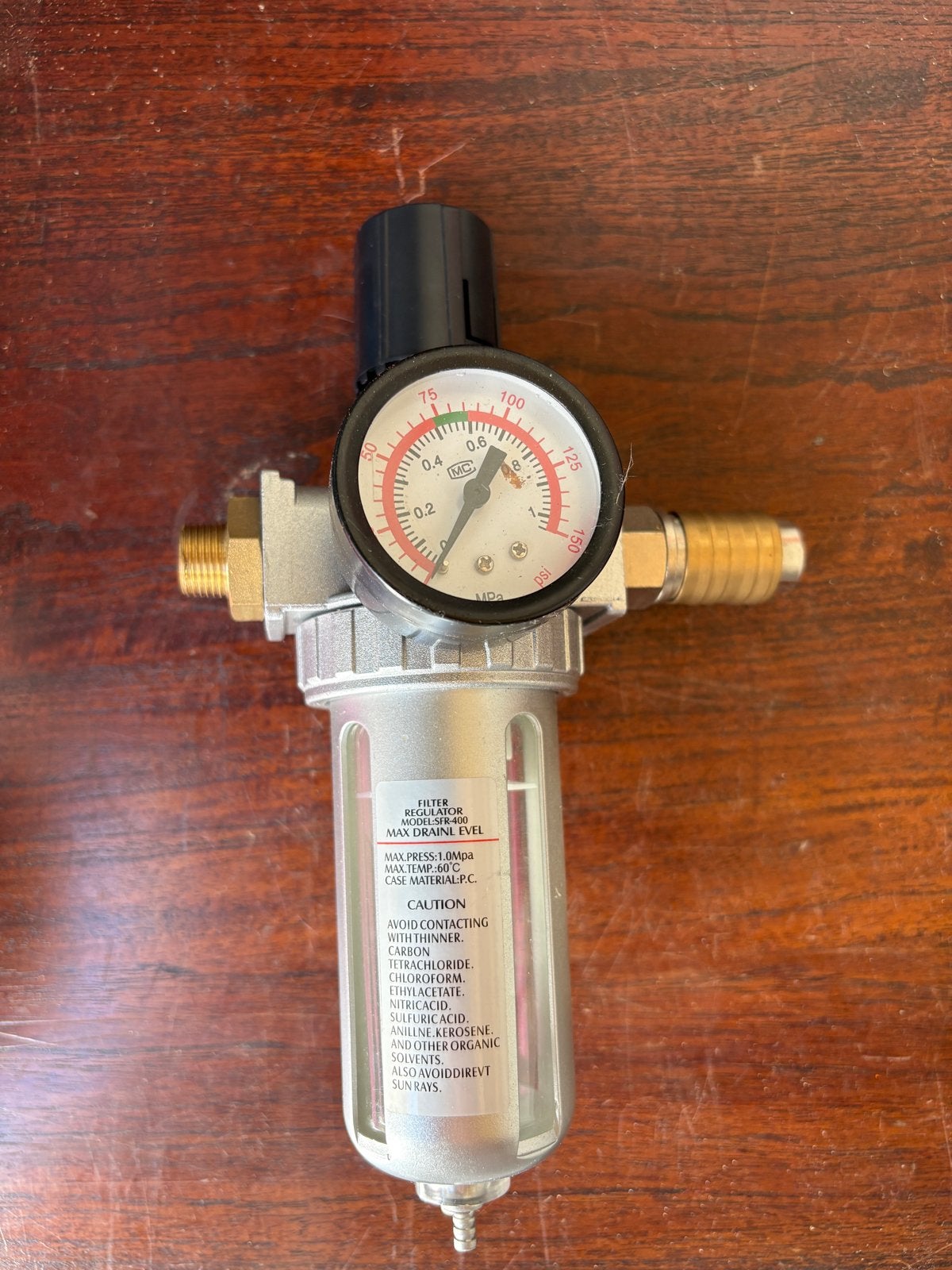 Drukregelaar met filter en manometer, Minder dan 25 liter, Ophalen of Verzenden, Nieuw, Minder dan 200 liter/min