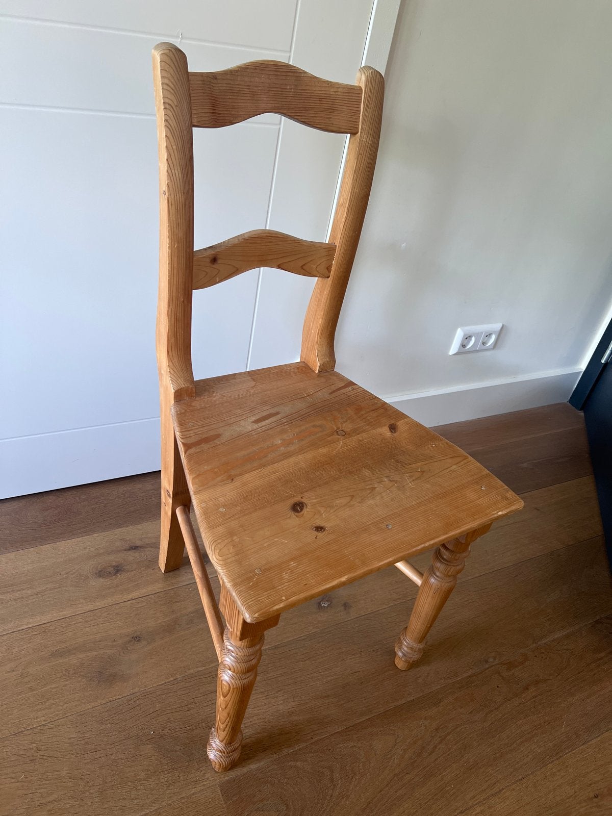 Grenen Massief houten stoel - Rustieke stijl (per stuk), Ophalen, Gebruikt, Overige kleuren, Eén