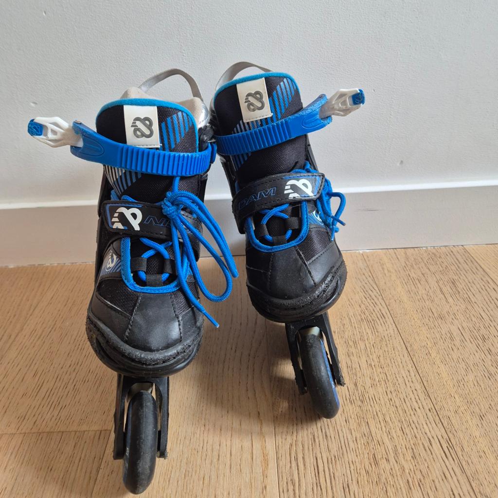 Nijdam skates kind blauw/zwart, Overige merken, Kinderen, Ophalen of Verzenden, Inline skates 4 wielen