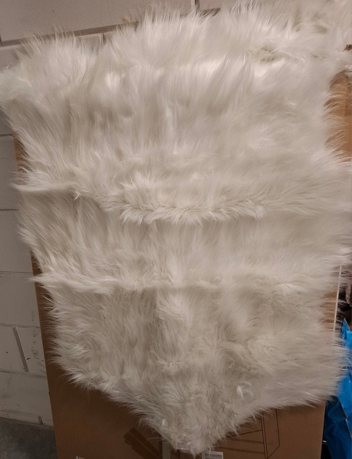 Faux fur kleed wit groot, Ophalen, Zo goed als nieuw, Imitatiebont