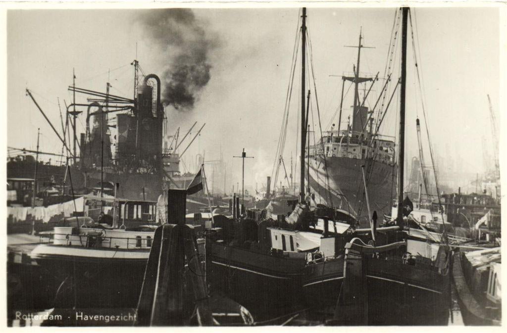 Rotterdam - Havengezicht - ongelopen, Ophalen of Verzenden, 1940 tot 1960, Ongelopen, Zuid-Holland