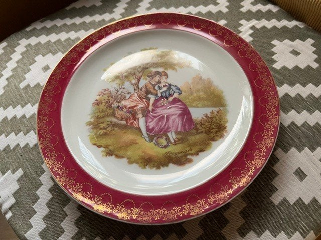 Limoges Fragonard wandbord Franse hofmakerij scéne, Antiek en Kunst, Ophalen of Verzenden