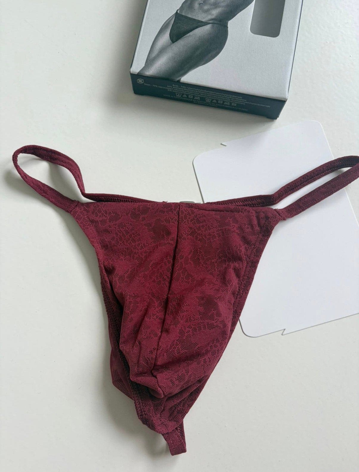 Calvin Klein Sculpt Lace Thong, Verzenden, Rood, Slip