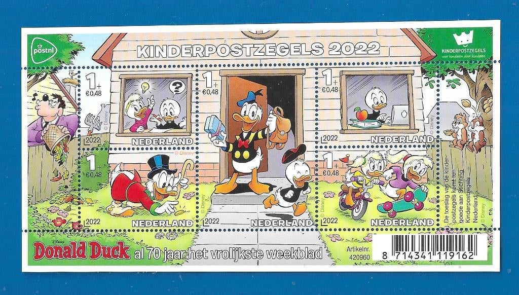 NVPH 4059 Kinderpostzegels 2022 - Donald Duck, Verzenden, Na 1940, Postfris