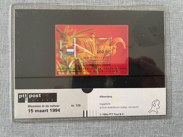Postzegelmapje PZM120 Blok Natuur en Milieu, bloemen 1994, Ophalen of Verzenden, Postfris, Dier of Natuur
