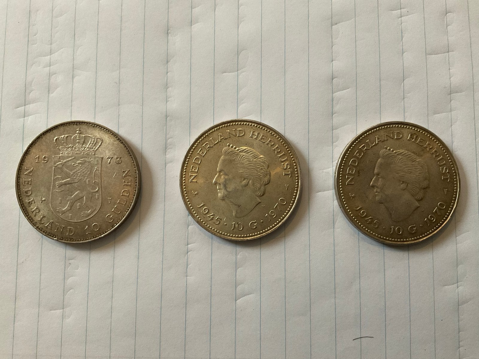 3 Zilveren Tientjes Koningin Juliana, Postzegels en Munten, Munten | Nederland, Koningin Juliana, Setje, Zilver, Ophalen of Verzenden