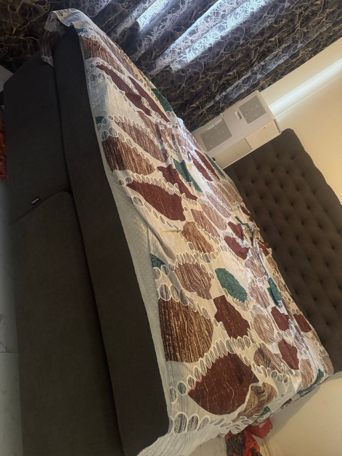 Tweepersoons boxspring bed met gestoffeerd hoofdbord, Gebruikt, Tweepersoons, Ophalen of Verzenden, 200 cm